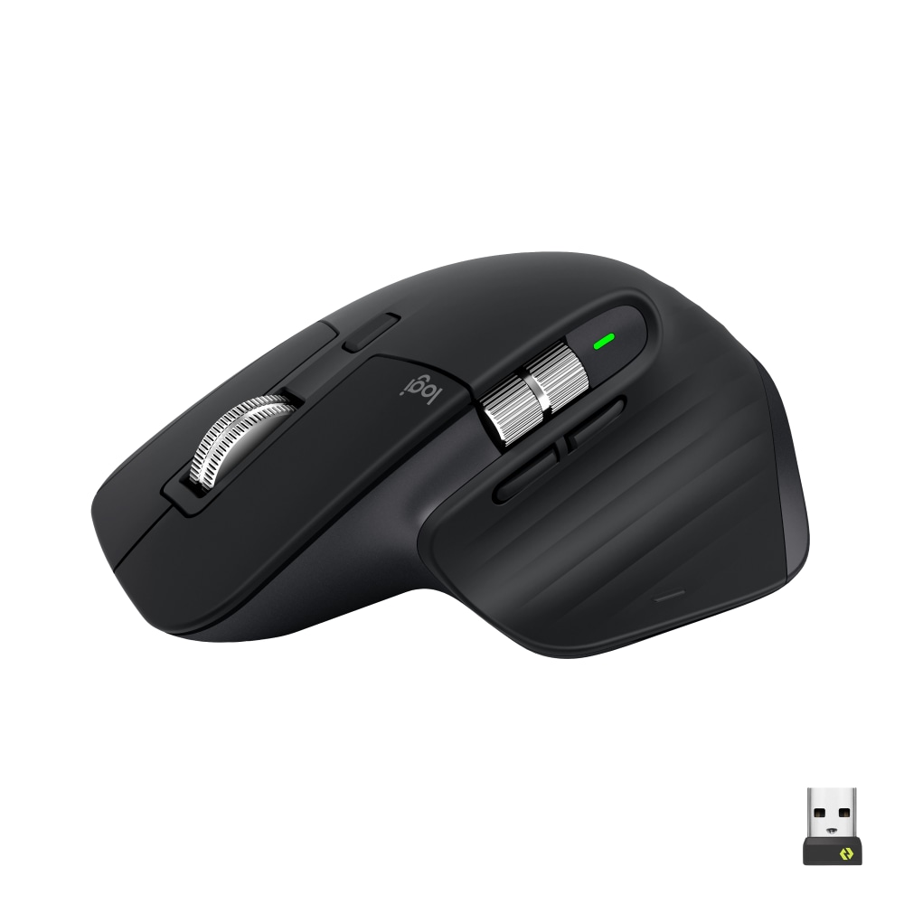 Logitech MX Master 3S - Wireless Performance Mouse with Ultra-fast Scrolling - Black - Ergo - 8K DPI - Track on Glass - Quiet Clicks MPN:910-006556