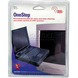 Read Right® OneStep CRT Screen Cleaning Pads 100/Box - REARR1309 RR1309