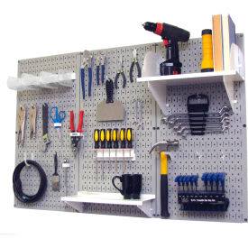 Wall Control Pegboard Standard Tool Storage Kit Gray/White 48