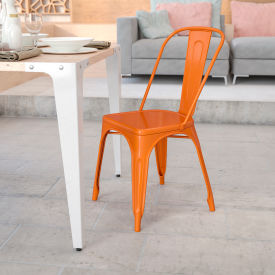 Flash Furniture Metal Indoor-Outdoor Stackable Chair - Orange 31230-OR-GGCH-