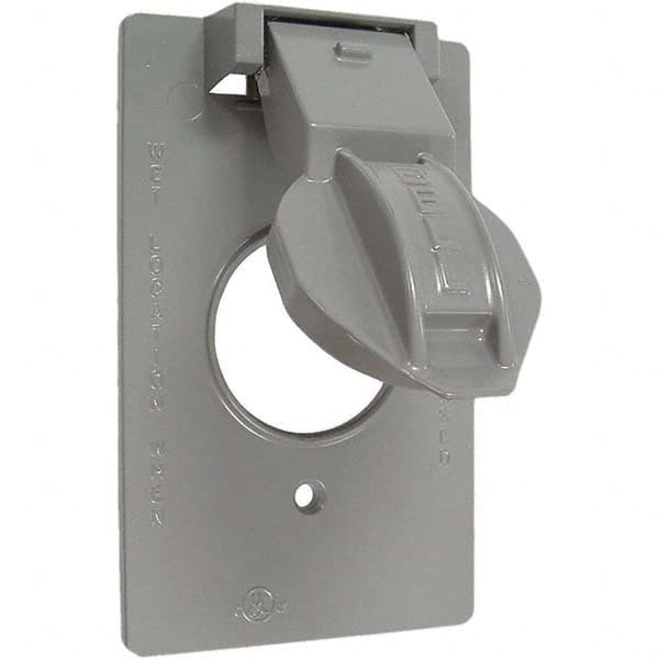 Weatherproof Box Covers, Electrical Box Shape: Rectangle, Number Of Outlets: 1, Resistance Features: Non-Corrosive, Housing Material: Aluminum MPN:5155-0