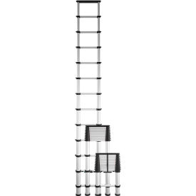 COSCO® SmartClose 16' Type IA Telescopic Aluminum Step Ladder 12 Step 300 lb. Capacity 20813T1ASE