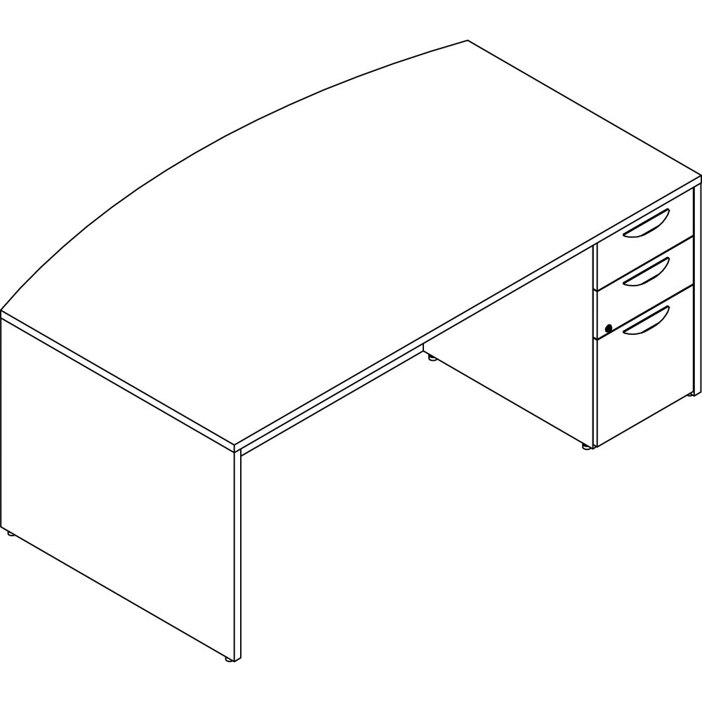 Lorell Prominence 2.0 72inW x 42inD Right-Pedestal Computer Desk, Gray Elm MPN:PD4272RSPGE