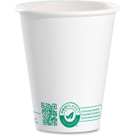 SOLO® Compostable Paper Hot Cups 8 oz. Capacity White/Green 1000/Carton SCC378PLAPLANET