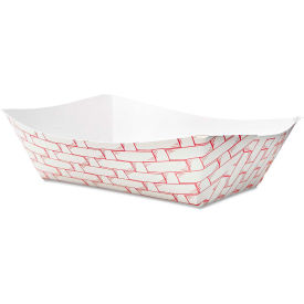 Boardwalk BWK30LAG300 - Paper Food Basket 3 Lbs. Cap. Red/White 8