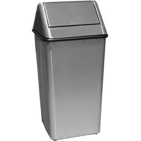 Witt Stainless Steel Square Swing Top Trash Can 36 Gallon 1511HTSS