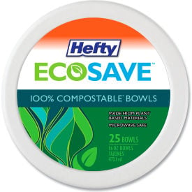 Hefty® ECOSAVE Tableware Bowl 16 oz White Pack of 300 RFP D71625