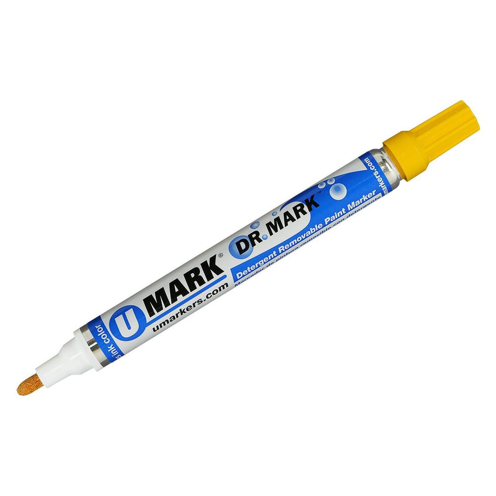 Markers & Paintsticks, Marker Type: Liquid Paint Marker, Tip Shape: Bullet, Color: Yellow, Ink Type: Alcohol Base, Tip Type: Bullet, Medium, For Use On: Glass MPN:10406