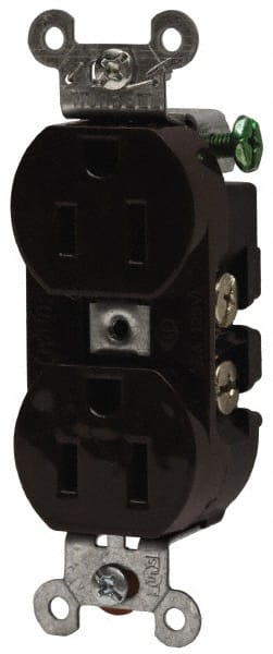 Straight Blade Duplex Receptacle: NEMA 5-15R, 15 Amps, Self-Grounding MPN:5252AB