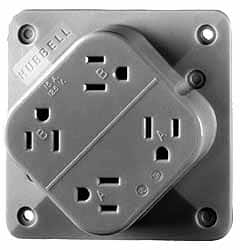 Straight Blade Fourplex Receptacle: NEMA 5-15R, 15 Amps, Self-Grounding MPN:HBL415H