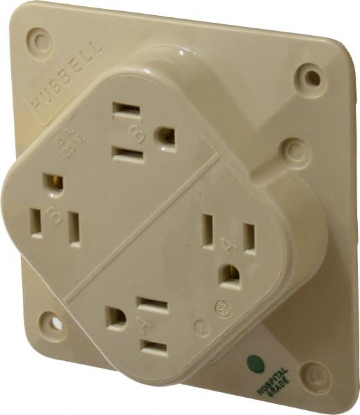 Straight Blade Fourplex Receptacle: NEMA 5-15R, 15 Amps, Self-Grounding MPN:HBL415HI