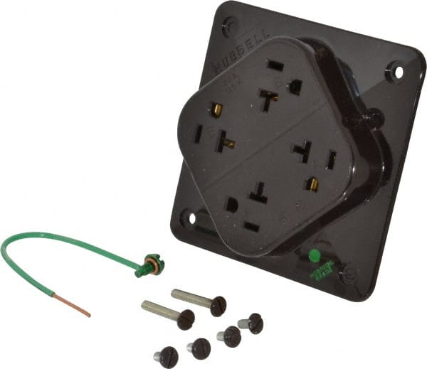 Straight Blade Fourplex Receptacle: NEMA 5-20R, 20 Amps, Self-Grounding MPN:HBL420H