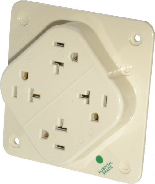 Straight Blade Fourplex Receptacle: NEMA 5-20R, 20 Amps, Self-Grounding MPN:HBL420HI