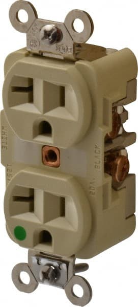 Straight Blade Duplex Receptacle: NEMA 5-20R, 20 Amps, Self-Grounding MPN:HBL8300I