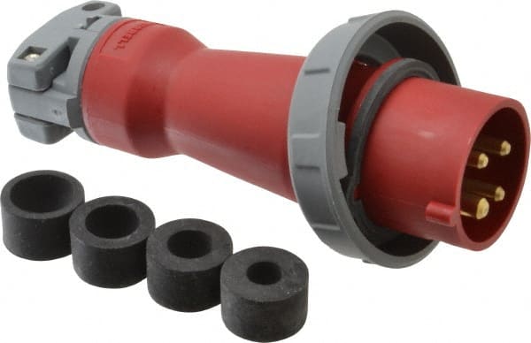 Pin & Sleeve Plugs & Connectors, Pin Configuration: 4, 4 , Number Of Poles: 3, 3 , Amperage: 20A , Voltage: 480V ac , Housing Material: Nylon  MPN:HBL420P7W