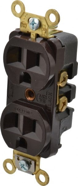 Straight Blade Duplex Receptacle: NEMA 5-15R, 15 Amps, Self-Grounding MPN:HBL5252