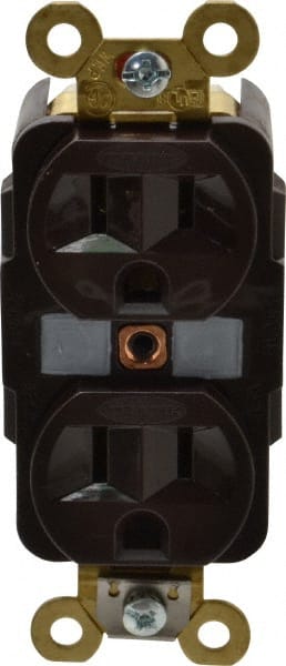 Straight Blade Duplex Receptacle: NEMA 5-15R, 15 Amps, Self-Grounding MPN:HBL5262