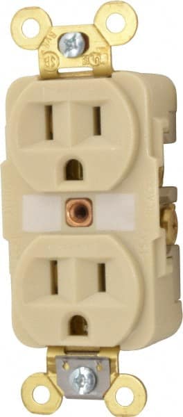 Straight Blade Duplex Receptacle: NEMA 5-15R, 15 Amps, Self-Grounding MPN:HBL5262I