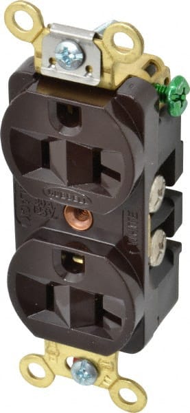 Straight Blade Duplex Receptacle: NEMA 5-20R, 20 Amps, Self-Grounding MPN:HBL5352