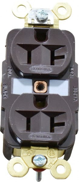 Straight Blade Duplex Receptacle: NEMA 5-20R, 20 Amps, Self-Grounding MPN:HBL5362