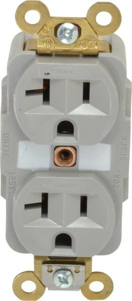 Straight Blade Duplex Receptacle: NEMA 5-20R, 20 Amps, Self-Grounding MPN:HBL5362GY