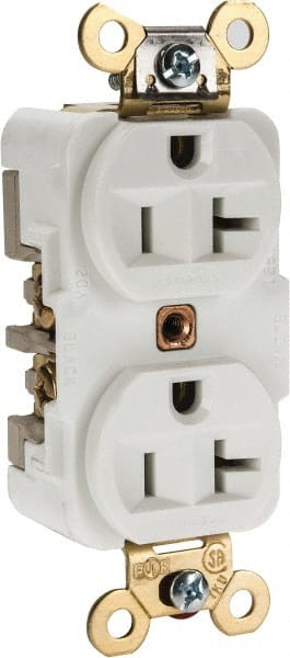 Straight Blade Duplex Receptacle: NEMA 5-20R, 20 Amps, Self-Grounding MPN:HBL5362W