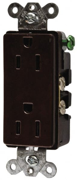 Straight Blade Duplex Receptacle: NEMA 5-15R, 15 Amps, Self-Grounding MPN:HBL2152