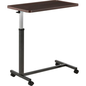 GoVets™ Heavy Duty Overbed Table With H-Base Walnut Laminate Tabletop 965WN436