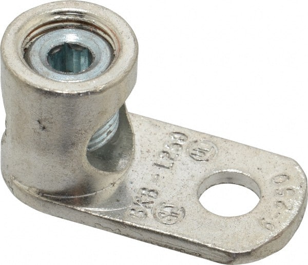 D Shaped Ring Terminal: Non-Insulated, 6 AWG, Lug Connection MPN:L250P