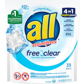 Mighty Pacs Free and Clear Super Concentrated Laundry Detergent 39 Pacs/Pack 73978EA