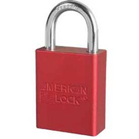 American Lock® No. A1105RED Solid Aluminum Rectangular Padlock Red - Pkg Qty 6 A1105RED