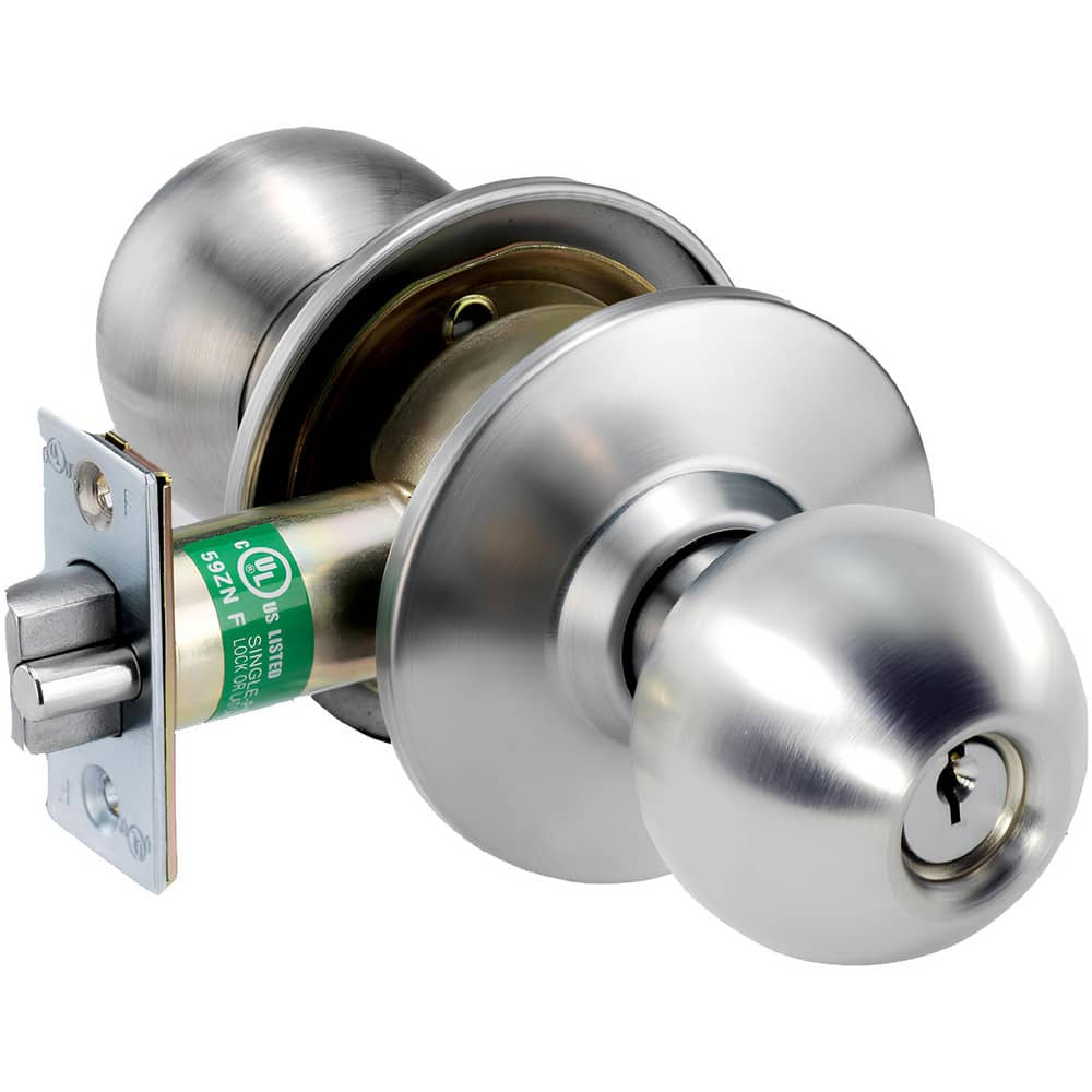 Knob Locksets, Type: Entrance , Key Type: Keyed Different , Material: Metal , Finish/Coating: Satin Stainless Steel , Compatible Door Thickness: 1-3/8