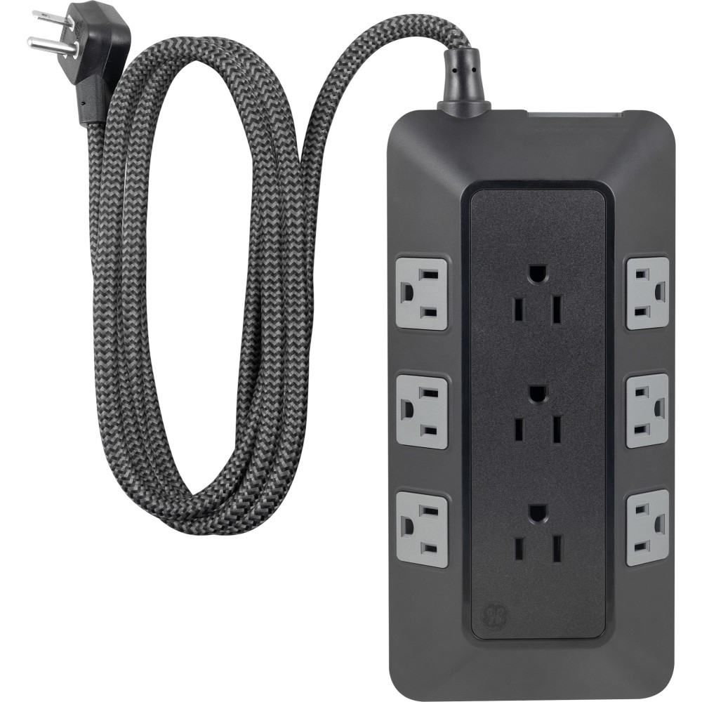 GE UltraPro 9-Outlet Surge Protector, 8ft, Black (Min Order Qty 2) MPN:73774