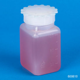 Bottle with Screwcap Wide Mouth Square Graduated PE (Cap Polypropylene) 100mL 10/Pack 600610-10