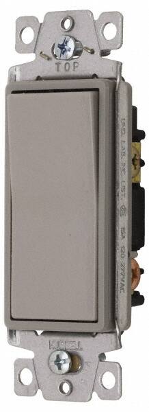 1 Pole, 120 to 277 VAC, 15 Amp, Commercial Grade Rocker Wall Switch MPN:DS115GY