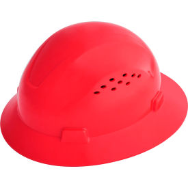 Jackson Safety Advantage Full Brim Hard Hat Vented 4-Pt. Ratchet Suspension Red 20824