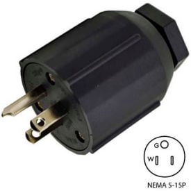 Conntek 60129 15A Assembly Straight Blade Plug with NEMA 5-15P Male End 2 Pole-3 Wire 60129