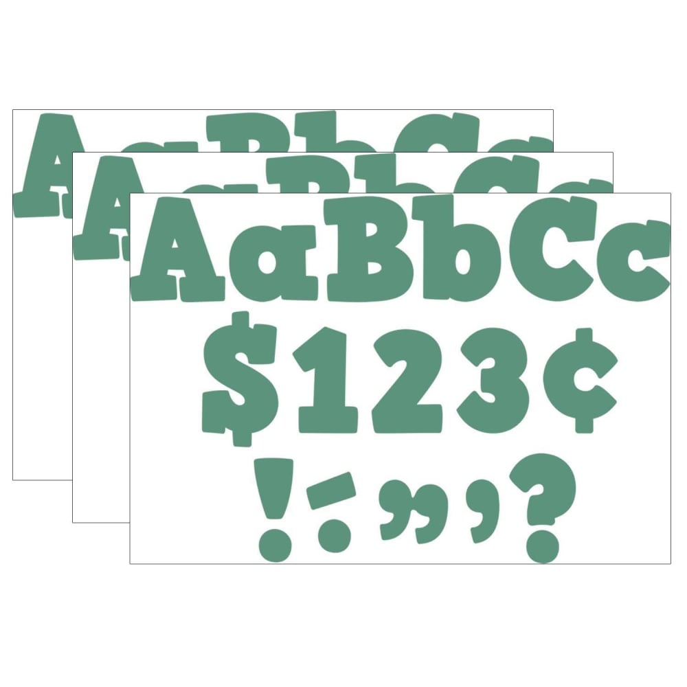 Teacher Created Resources 4in Letters, Eucalyptus Green Bold Block, 230 Letters Per Pack, Set Of 3 Packs (Min Order Qty 2) MPN:TCR8693-3