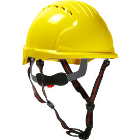 Evo 6151 Ascend Short Brim Safety Helmet HDPE Shell 4-Pt Chinstrap 6-Point Suspension Yellow 280-EV6151SV-CH-20