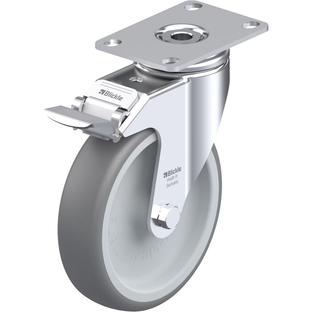 Top Plate Casters, Mount Type: Plate , Number of Wheels: 1.000 , Wheel Diameter (Inch): 5 , Wheel Material: Rubber , Wheel Width (Inch): 1-1/4  MPN:910429