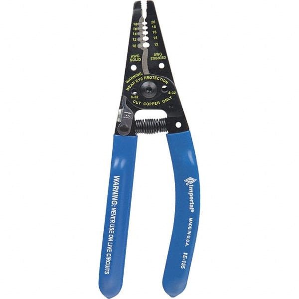 Wire Stripper: 10 AWG to 20 AWG Solid & 22 AWG Stranded Max Capacity MPN:IE-155