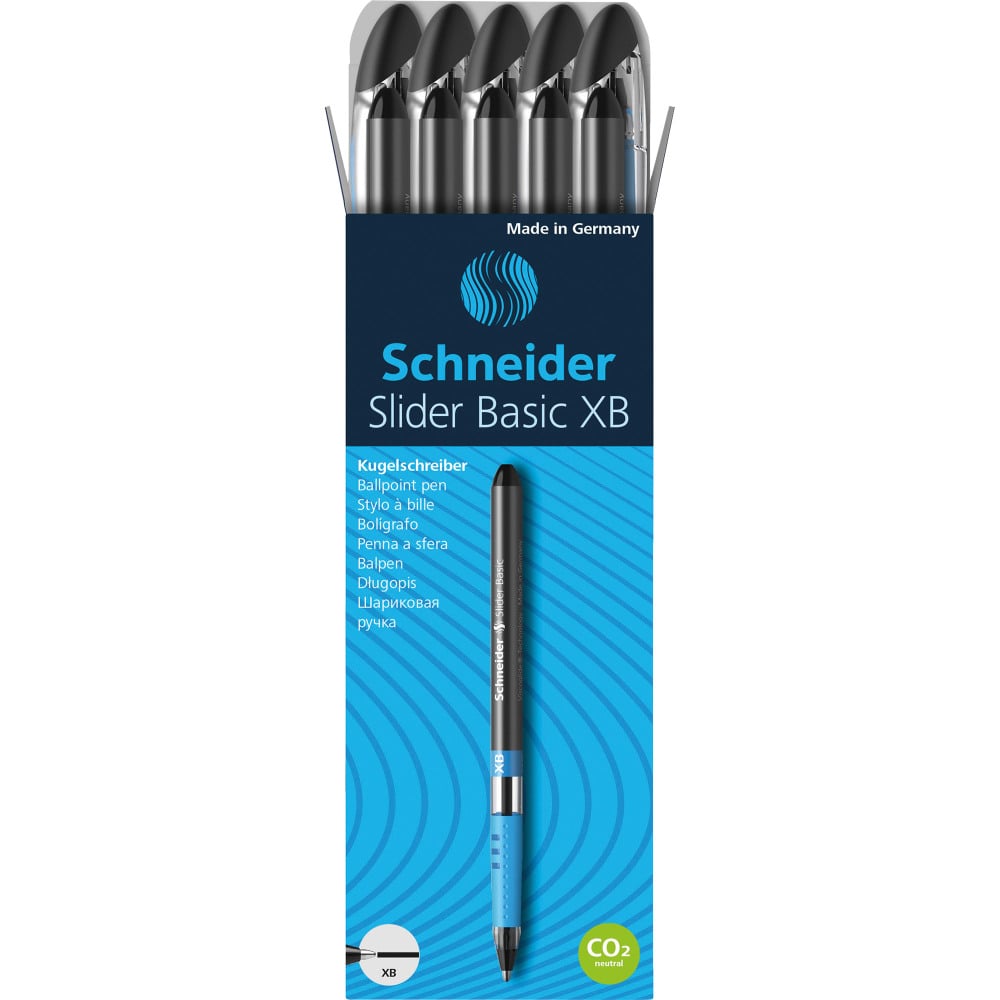 Schneider Slider Basic XB Ballpoint Pens, Extra-Bold Point, 1.4 mm, Black Barrels, Black Ink, Pack Of 10 Pens (Min Order Qty 4) MPN:RED151201