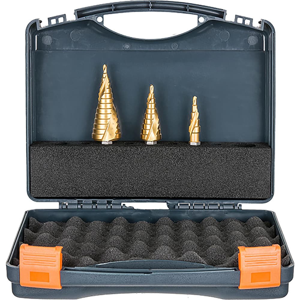 Drill Bit Sets, Drill Bit Set Type: Step Drill Bit Set , Number of Pieces: 3.000 , Tool Material: High Speed Steel , Shank Type: Hex, Hex Shank  MPN:505030-SET1