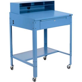 GoVets™ Sloped Mobile Shop Desk w/ Pigeonhole Riser 34-1/2