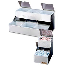 San Jamar® B4706INL Two Tier Condiment Trays w/Notched Lids 6 Qts. B4706INL