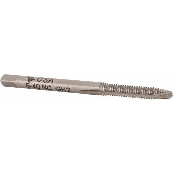 Spiral Point Tap: #5-40, UNC, 2 Flutes, Plug, 2B/3B, High Speed Steel, Bright Finish MPN:11020-00-B