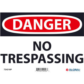 GoVets™ Danger No Trespassing 7x10 Pressure Sensitive Vinyl 218P724