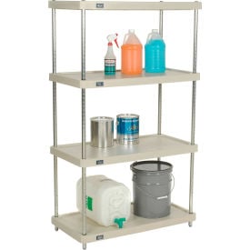 Nexel® 4 Shelf Solid Plastic Shelving Unit Chrome Posts 36