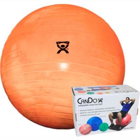 CanDo® Deluxe ABS Inflatable Exercise Ball Extra Thick Orange 55 cm (22
