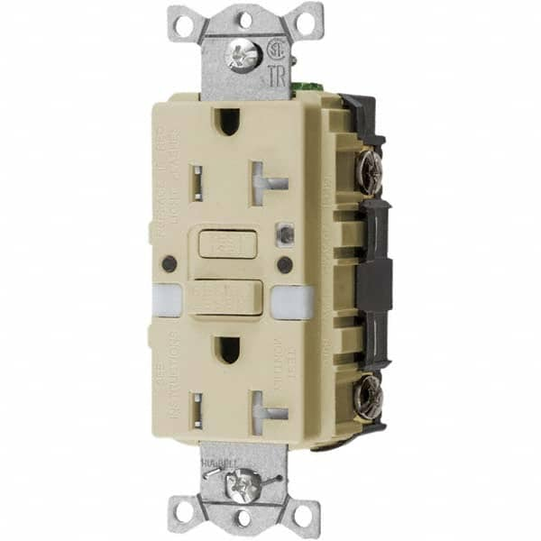 GFCI Receptacles, Grade: Commercial , NEMA Configuration: 5-20R , Amperage: 20 , Reset Type: Manual , Wiring Method: Back  MPN:GFTRST20INL